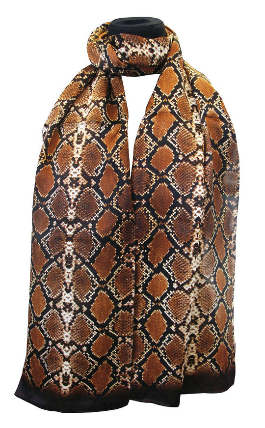 Sciarpa Tessago in seta 100% stampa pitone 45x180 cm