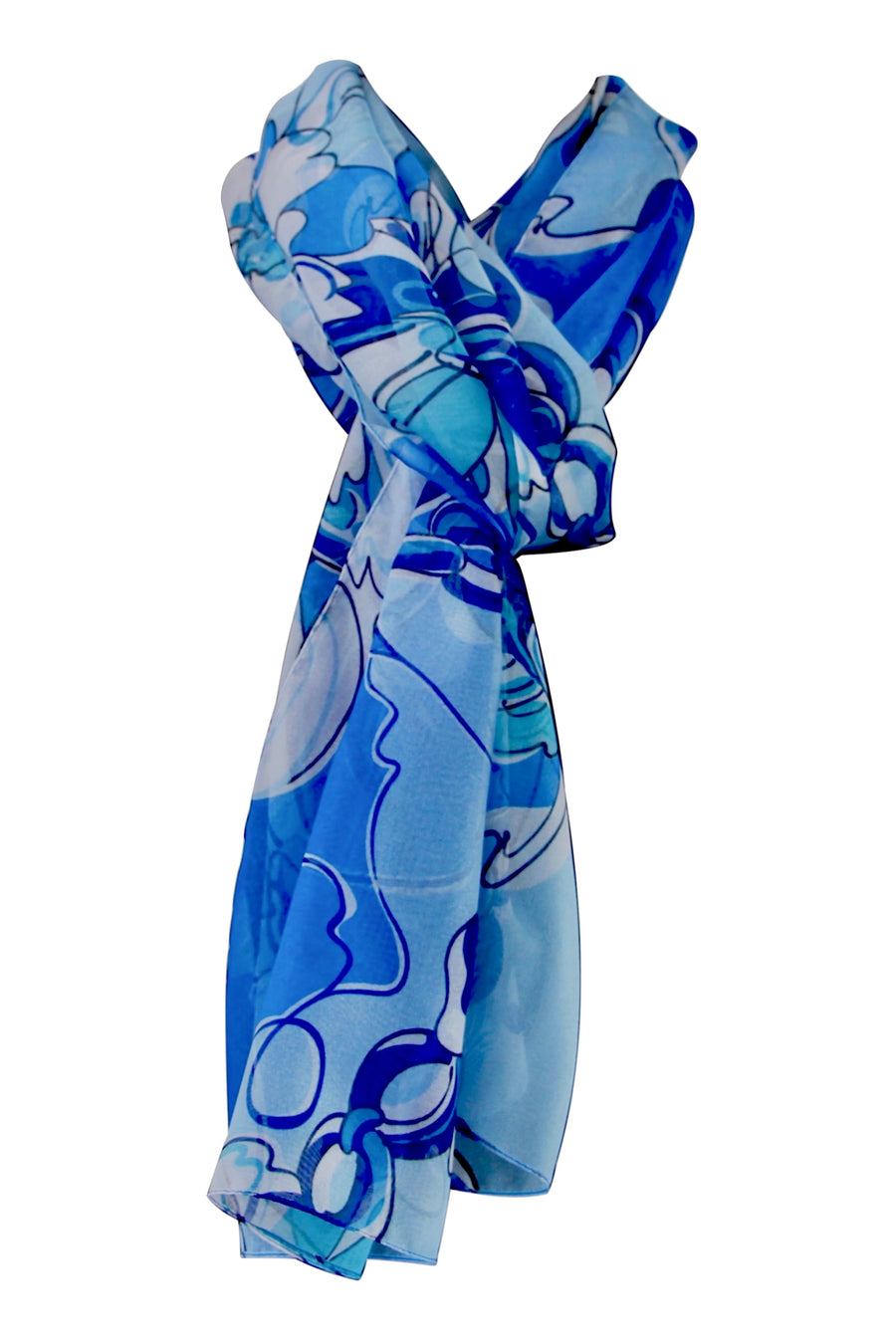 Stola Chiffon poly 100 % dis 54357 var 20 azzurro