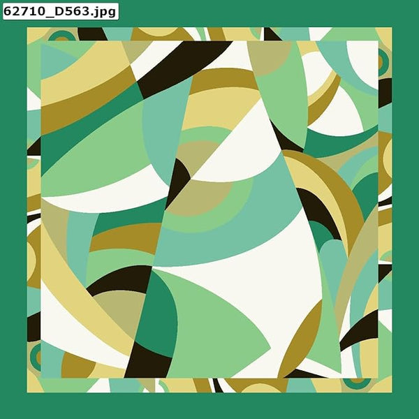Foulard Satin Poly cm 90x90 Motivo Astratto Verde