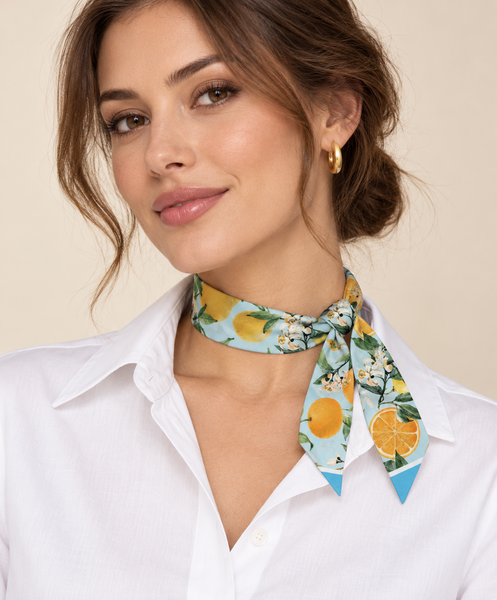 Twilly Satin Poly 100% Disegno 92865 - var 5 — foto Tessago indossata