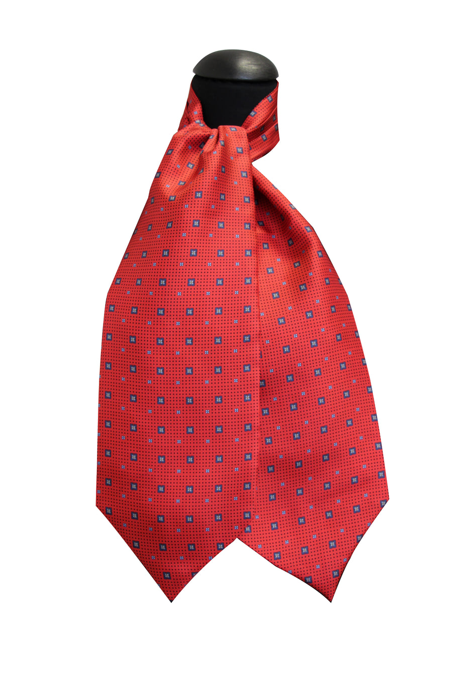 Ascot Tessago in seta 100% rosso disegno 1058