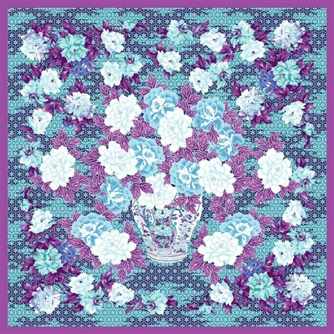 Grand foulard Tessago in seta raso 100% 140x140 cm