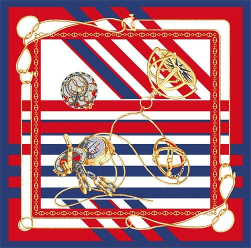 Foulard Seta 100% Twill 12mm dis 62584 var 1 rosso blu