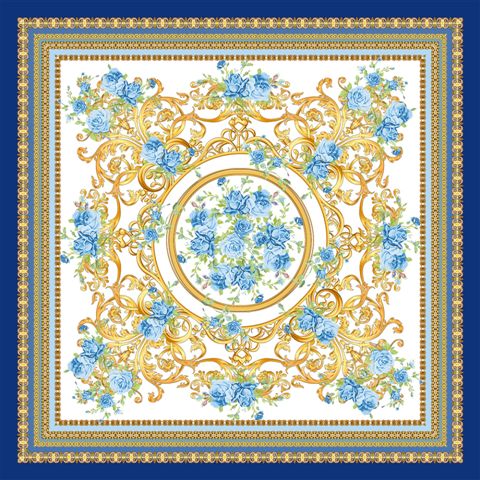 Foulard poly 100 % dis 92690 var 2 azzurro