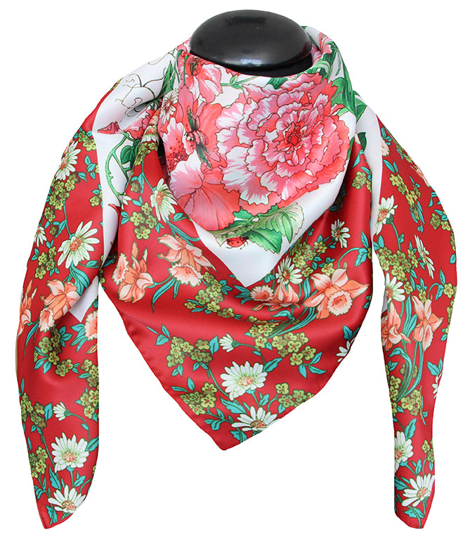 Foulard poly 100% dis 92640 var 3 rosso e verde