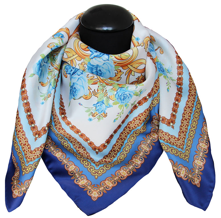 Foulard poly 100 % dis 92690 var 2 azzurro