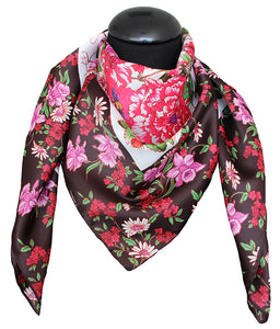 Foulard poly 100% dis 92640 var 2 nero rosa