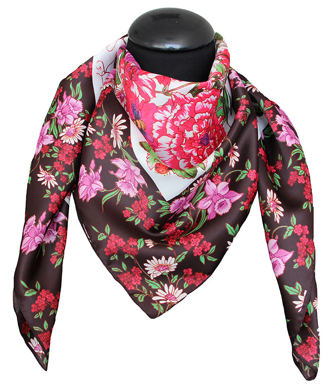 Foulard poly 100% dis 92640 var 2 nero rosa