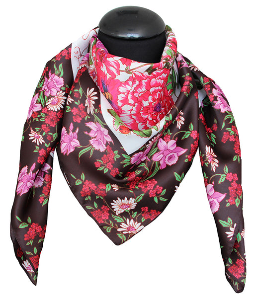 Foulard poly 100% dis 92640 var 2 nero rosa