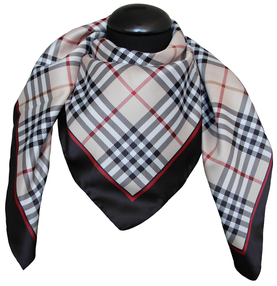 Foulard poly 100 % dis 62689 var 5 nero beige