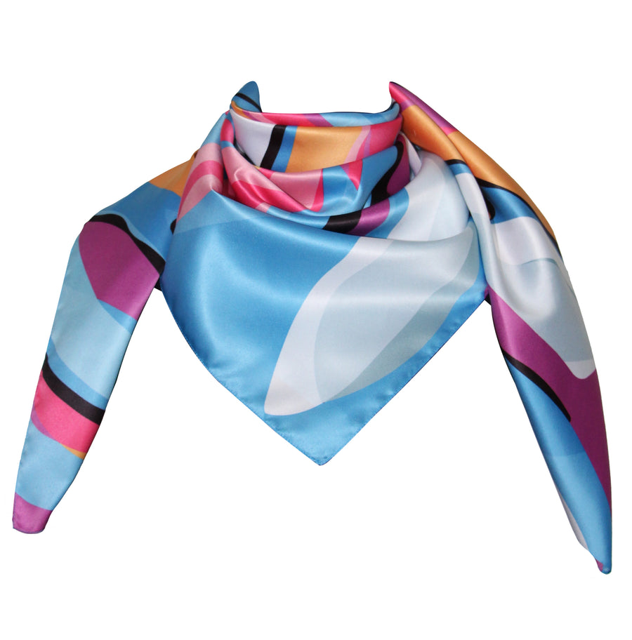 Foulard Poly 100% dis 62736 var 23 Turchese