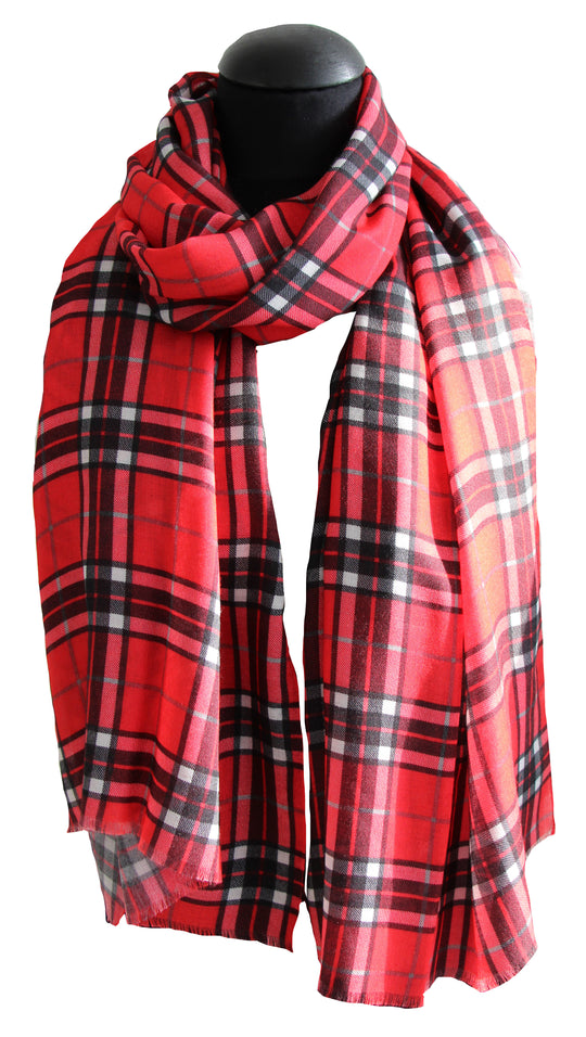 Sciarpa Modal 100 % disegno  scozzese var rosso