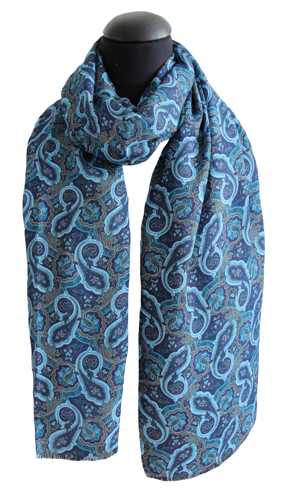 Sciarpa Modal 100%  fiocco dis cachemire variante azzurro