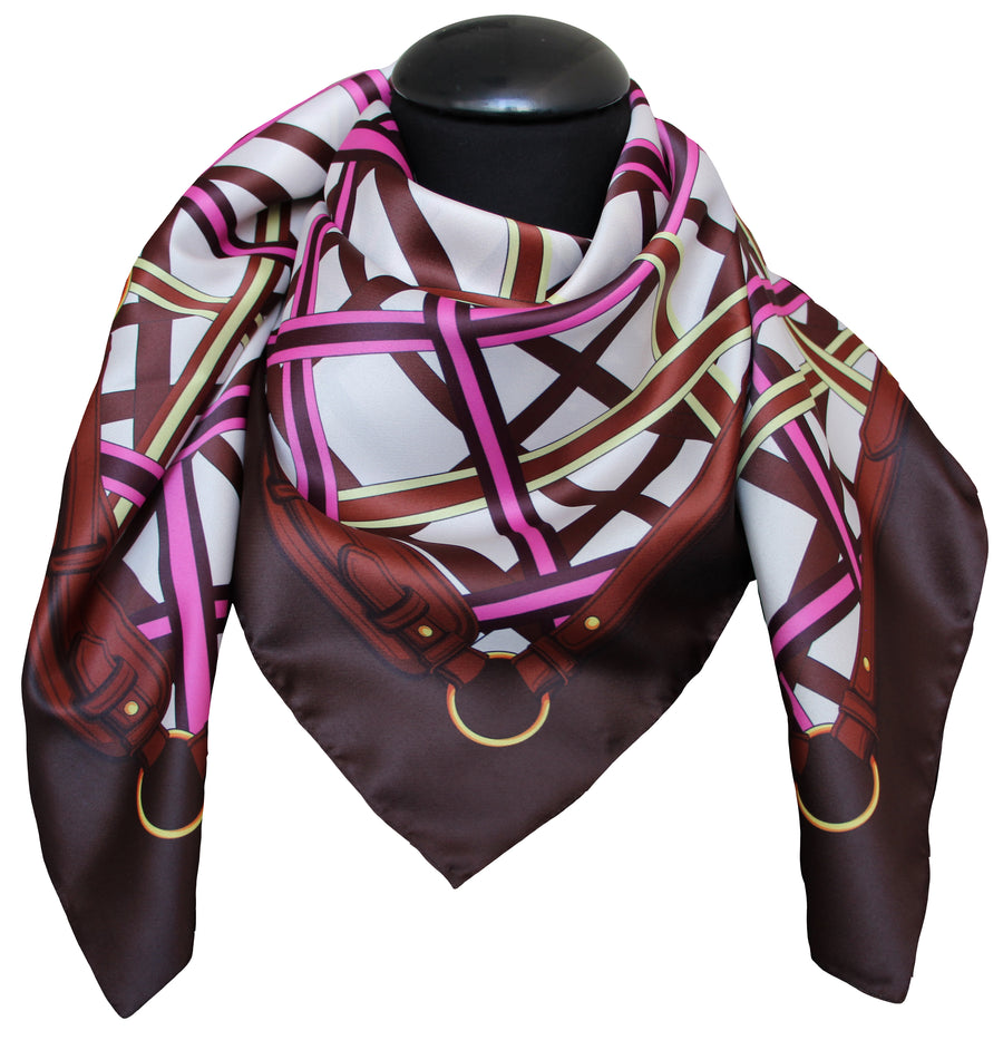 Foulard poly 100% dis 62687 var 3  moro fuxia