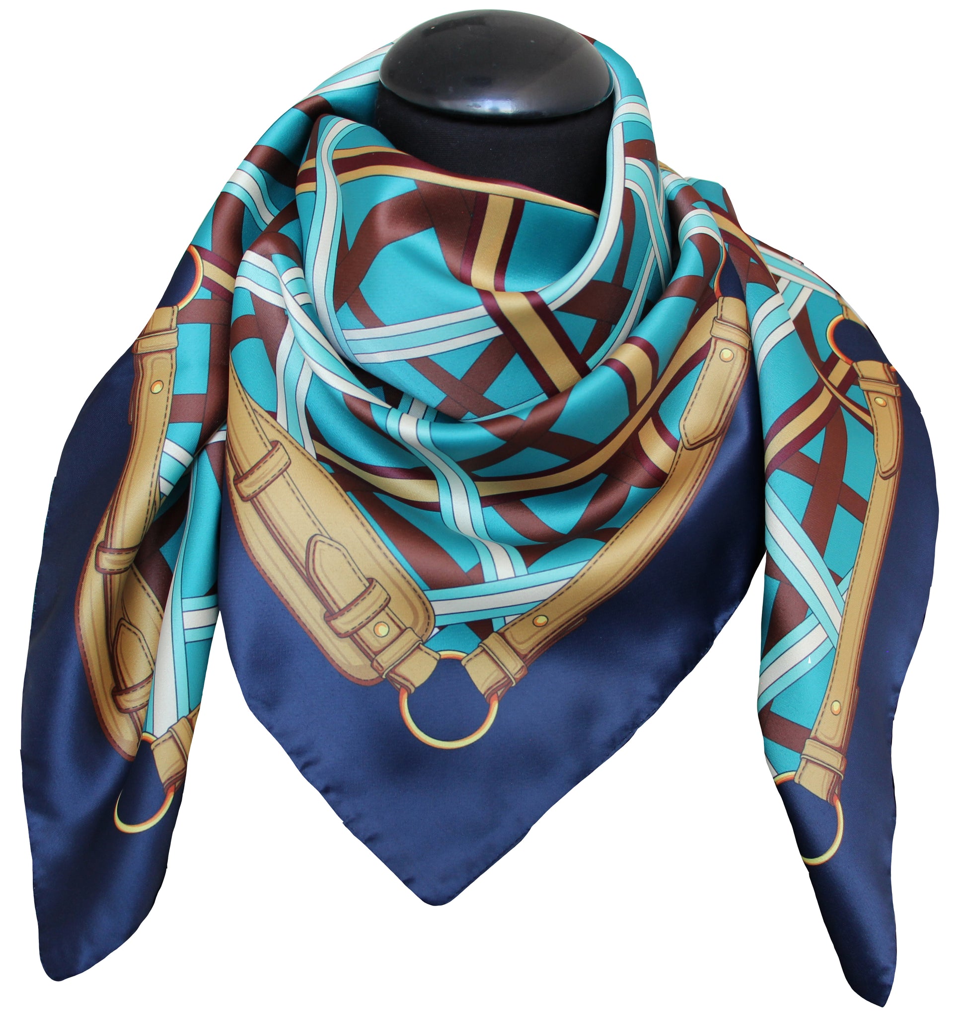 Foulard poly 100% dis 62687 var 4 blu -verde