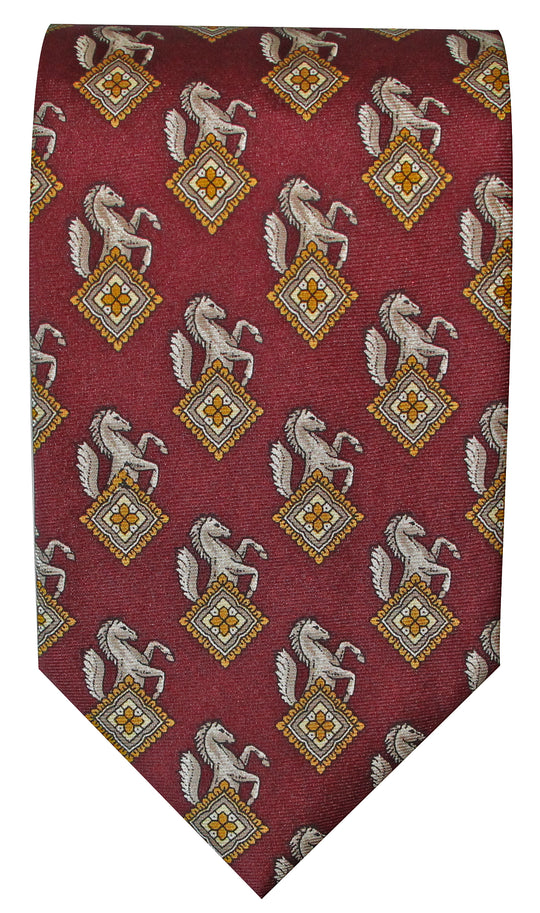 Cravatta Tessago in seta 100% stampata bordeaux