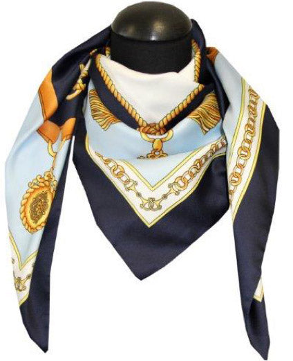 Foulard poly 100% dis 62850 var blu