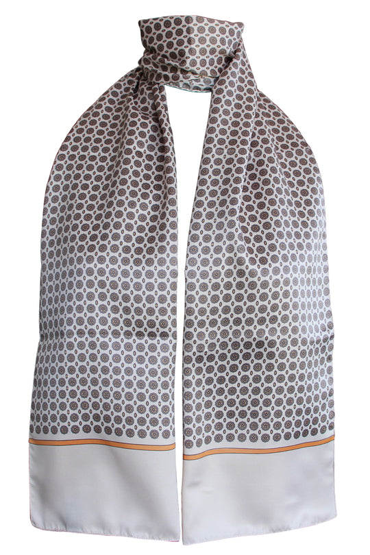 Sciarpa Raso Poly Dis 57696 var 5 Ecrù