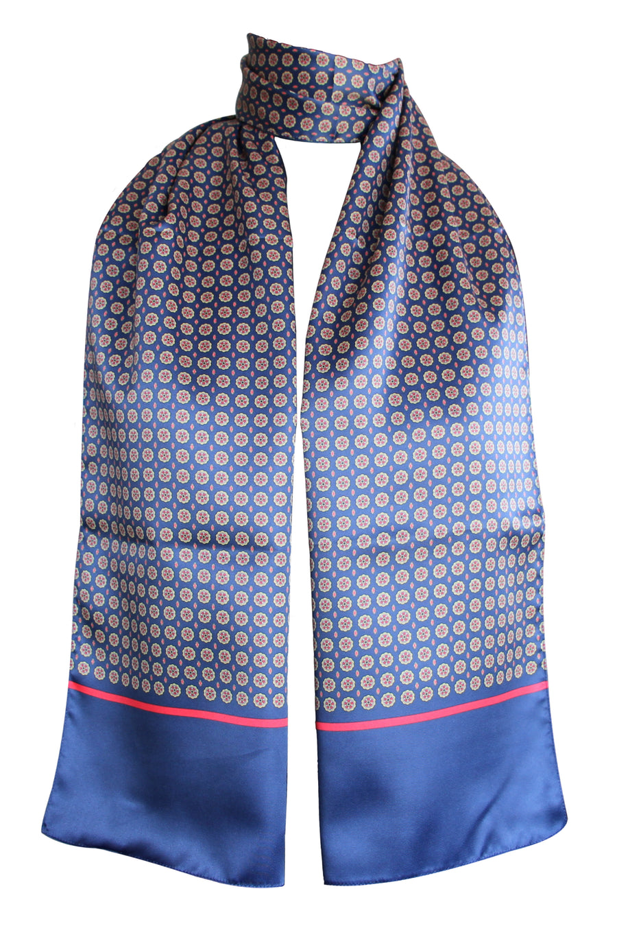 Sciarpa Raso Poly dis 57696 var 1 Blu- Rosso