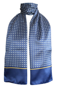 Sciarpa Raso Poly Dis 57696 var 2 Blu - Senape