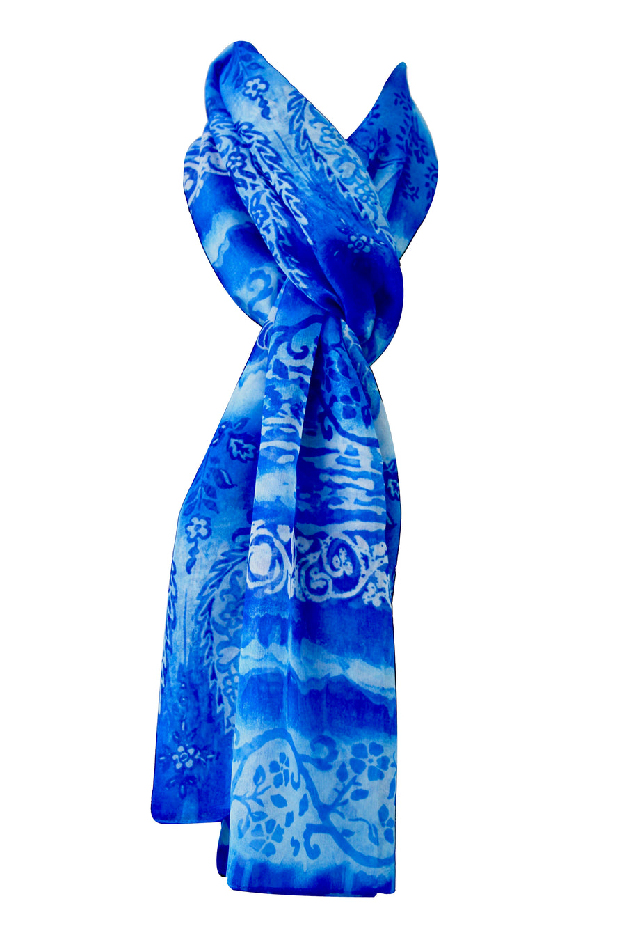 Sciarpa Chiffon poly 100 % dis 54071 var royal azzurro