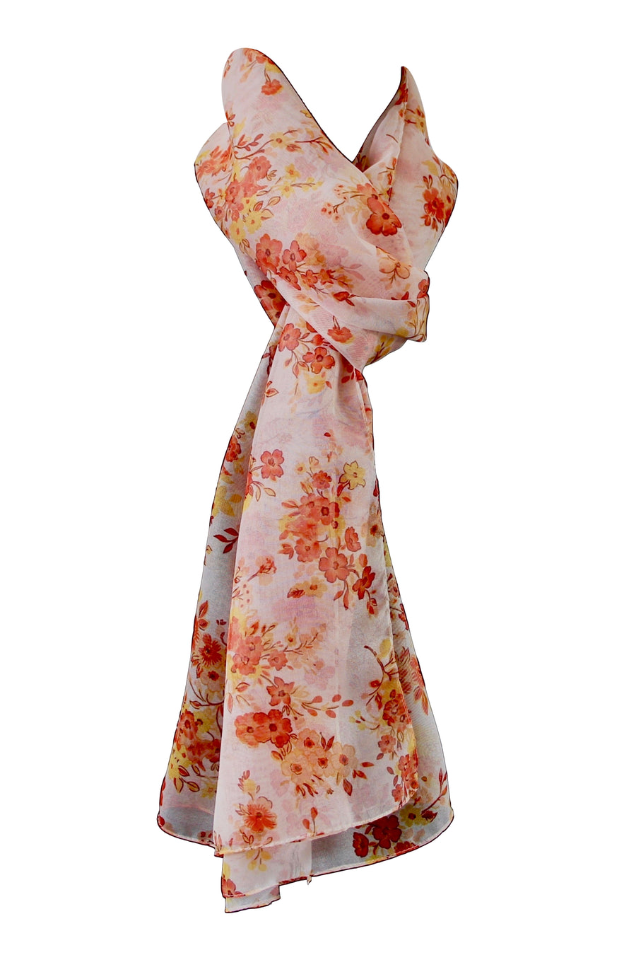 Sciarpa Chiffon  poly 100 % dis 17572 var 2 arancio