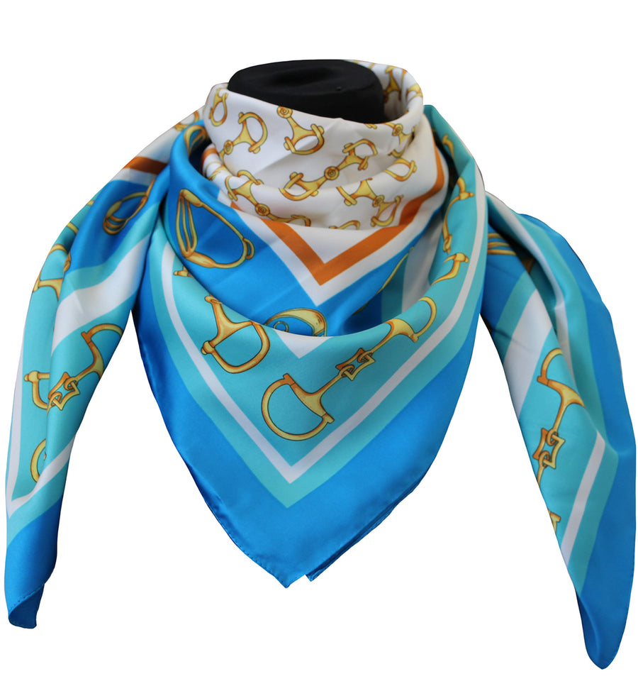 Foulard poly 100%  dis 62682 Var Turchese