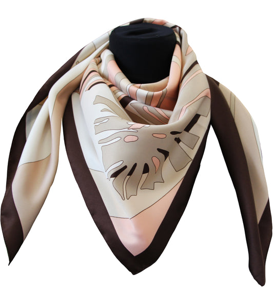 foulard poly 100 % dis giungla var beige